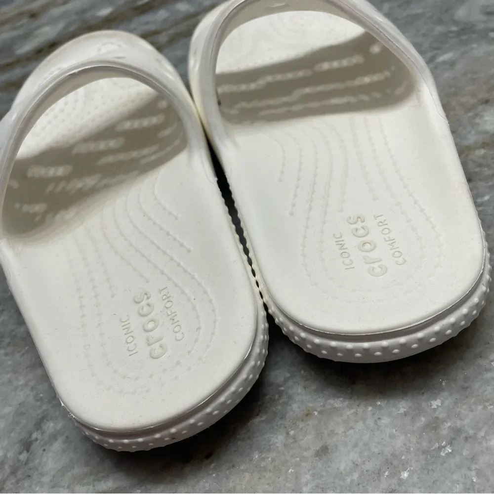 CROCS Classic Slides Sandals White Slip On Kids Shoes Toddler C 12